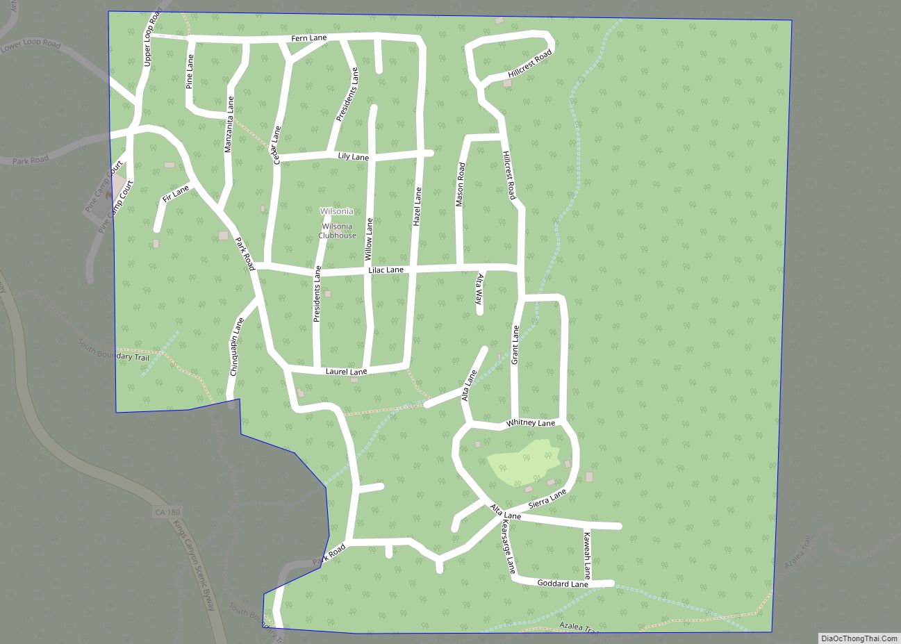 Map of Wilsonia CDP