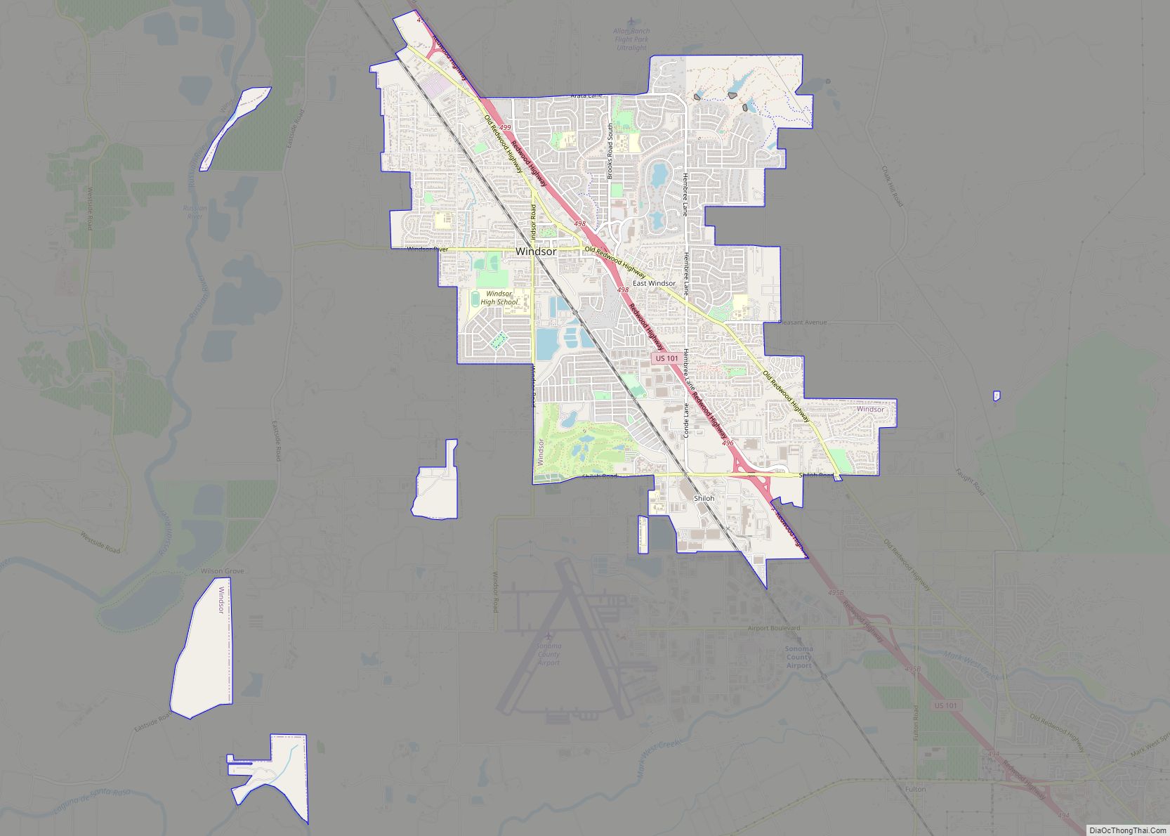Map of Windsor town