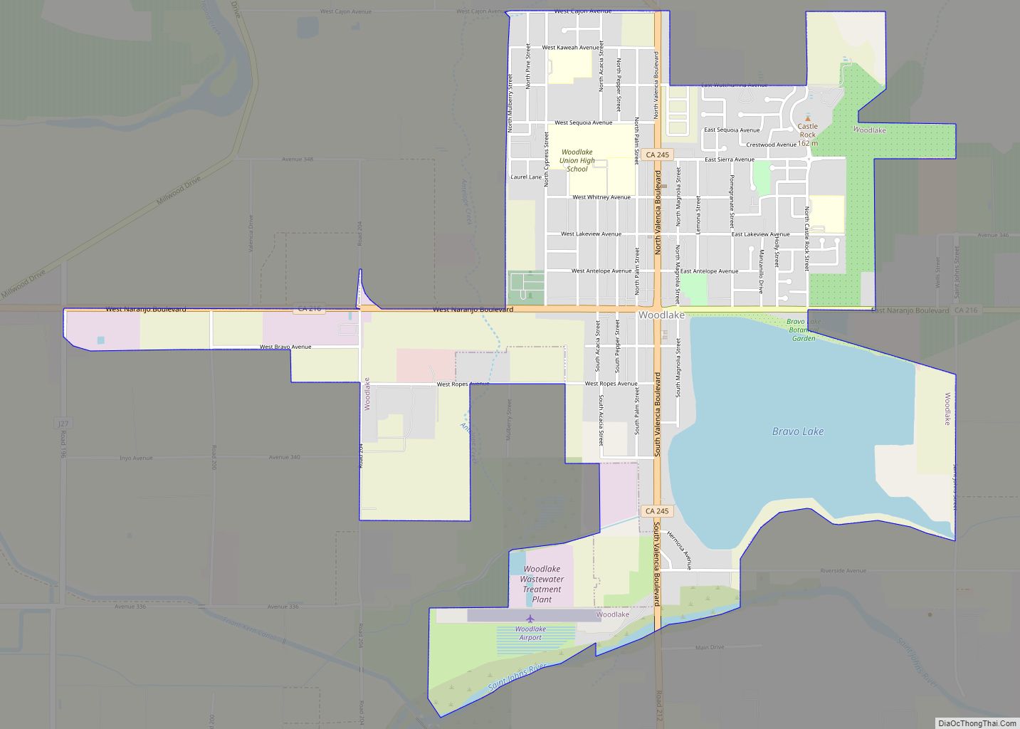 Map of Woodlake city