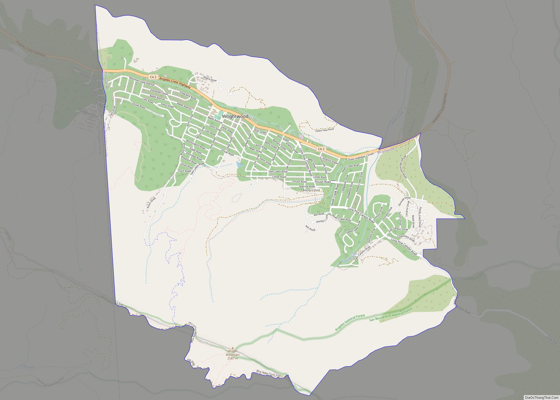 Map of Wrightwood CDP
