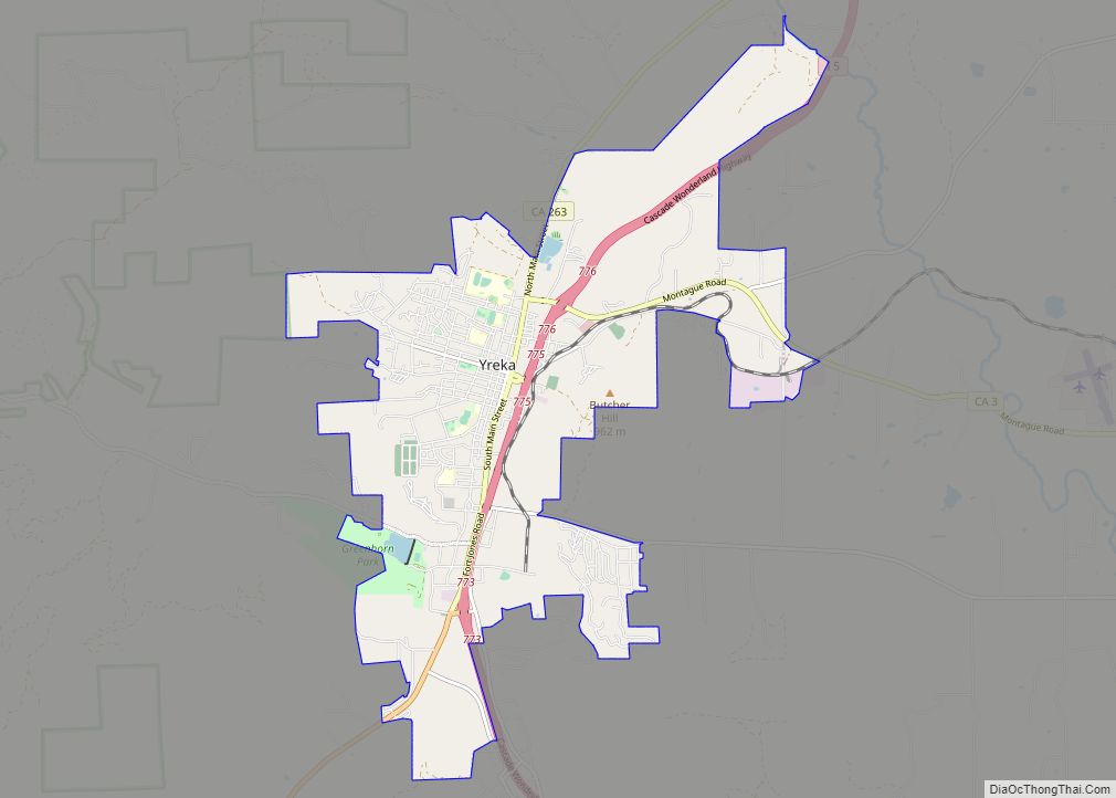 Map of Yreka city