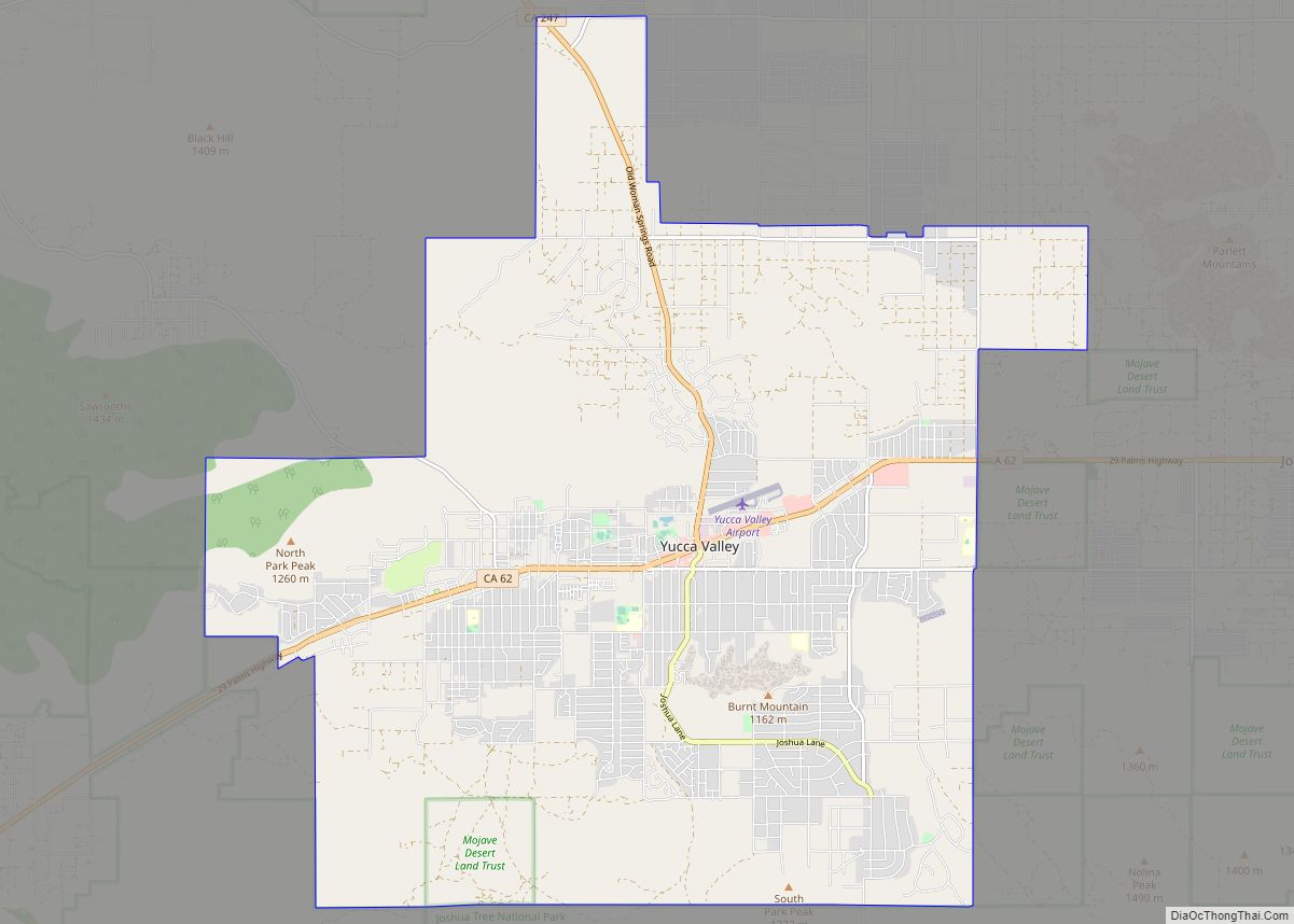 Map of Yucca Valley town
