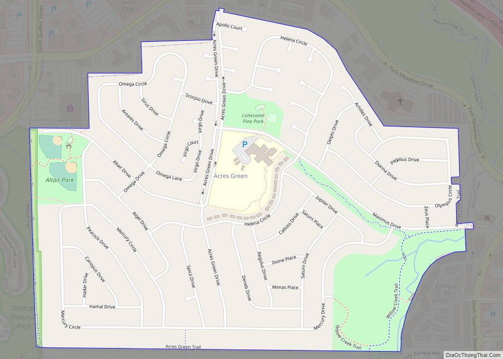 Map of Acres Green CDP