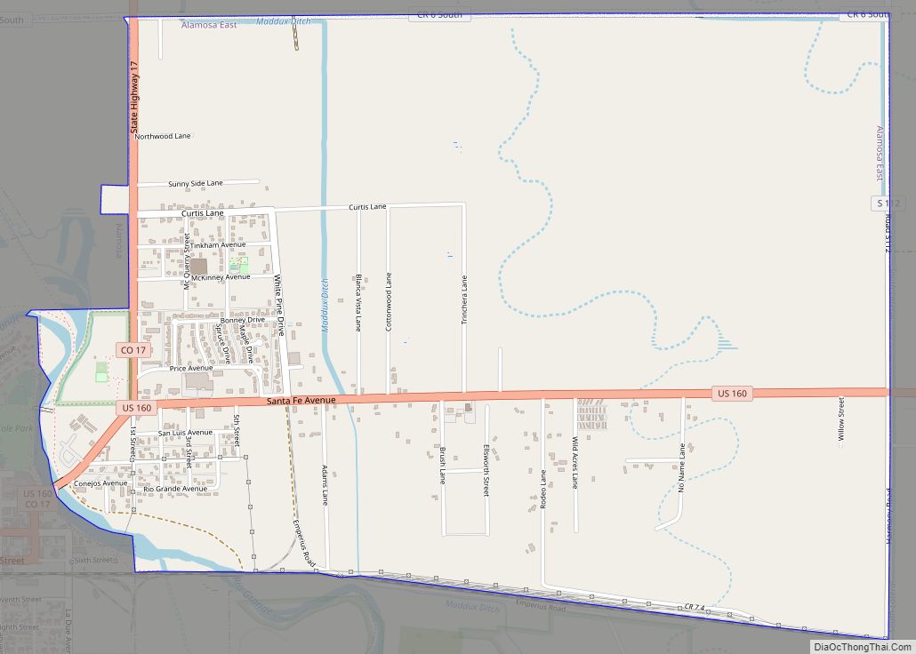 Map of Alamosa East CDP