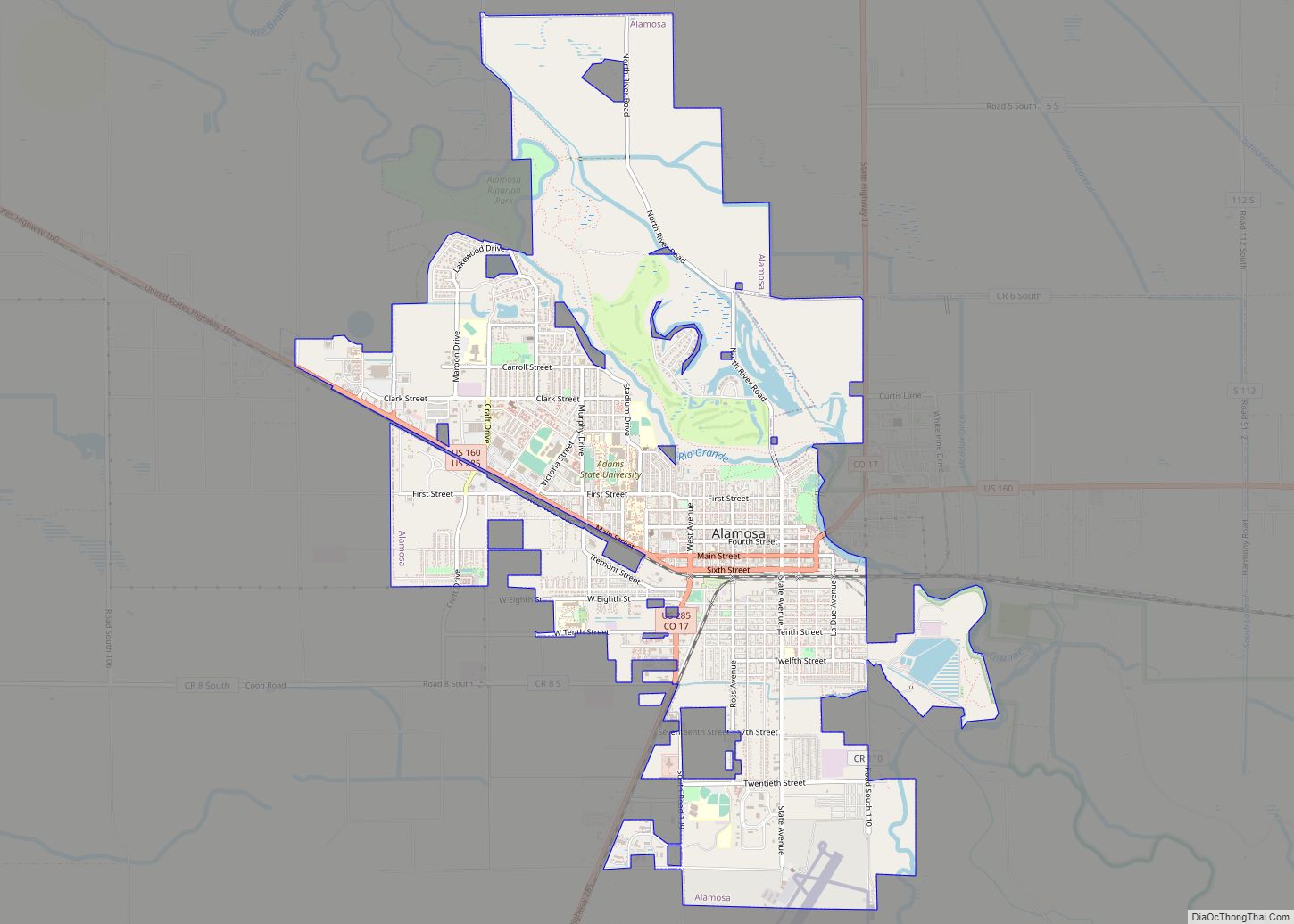 Map of Alamosa city