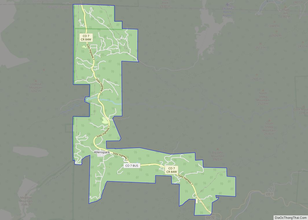 Map of Allenspark CDP