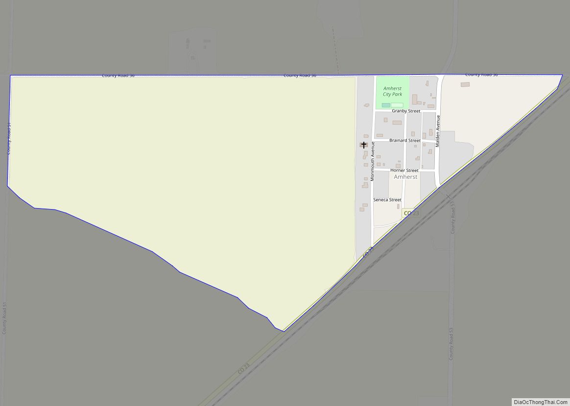 Map of Amherst CDP