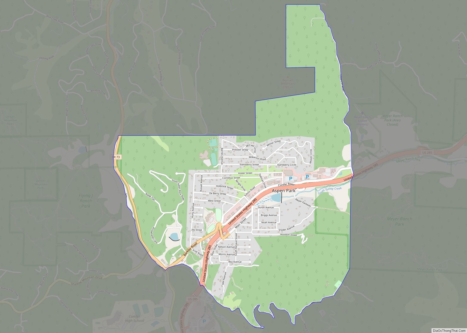 Map of Aspen Park CDP