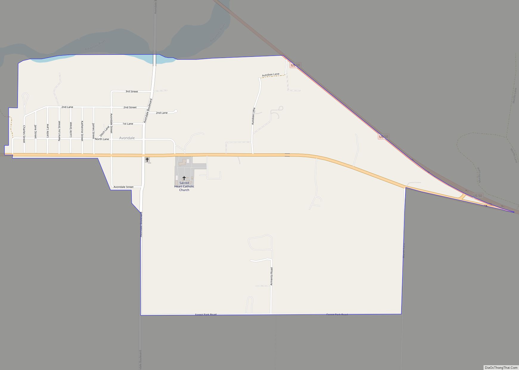 Map of Avondale CDP, Colorado