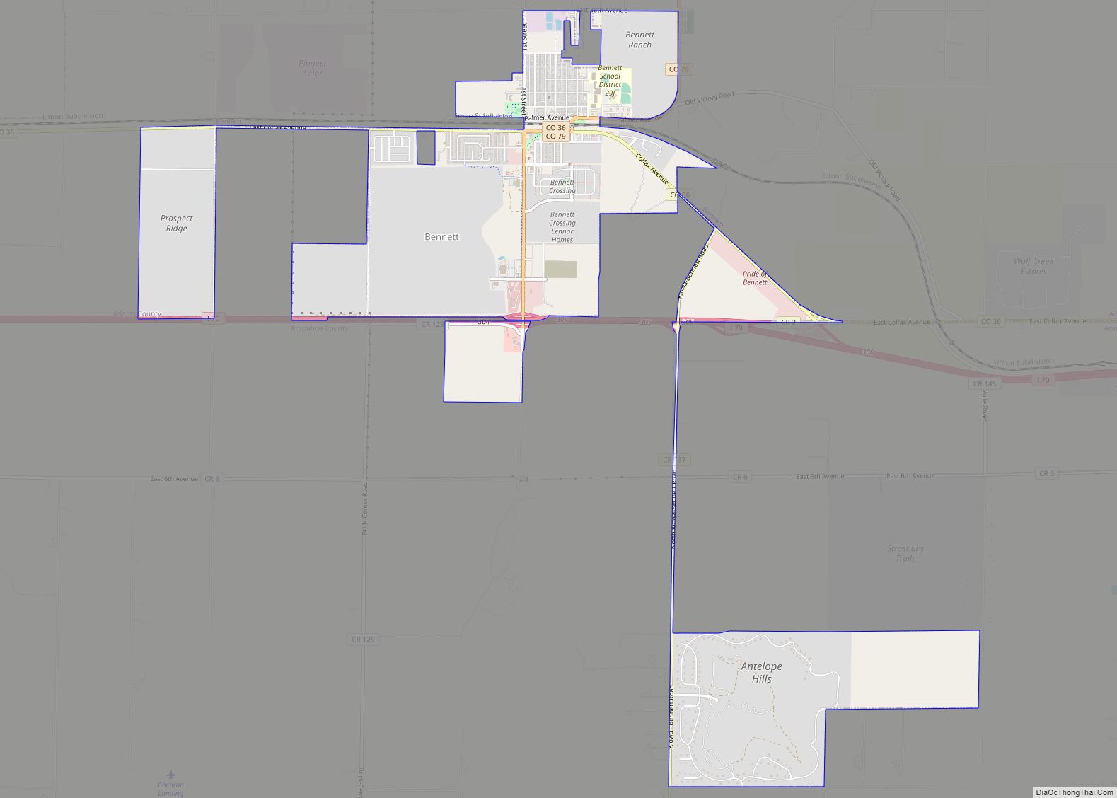 Map of Bennett town
