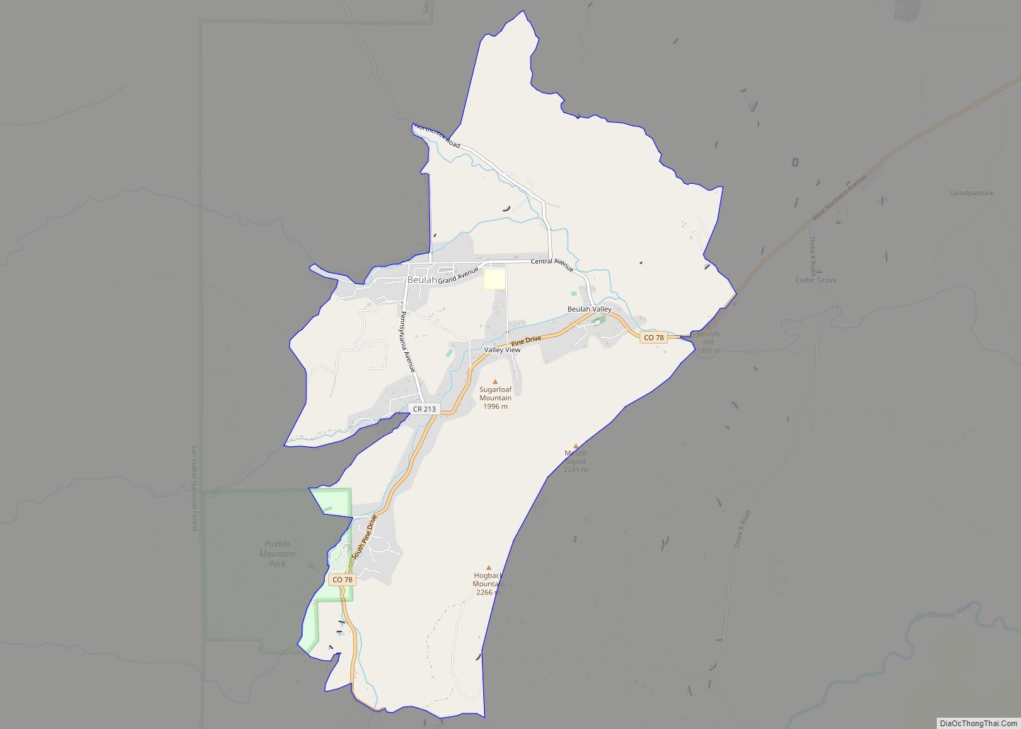 Map of Beulah Valley CDP