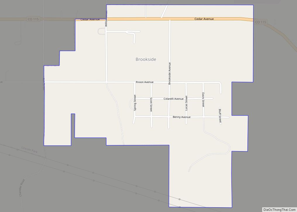 Map of Brookside town, Colorado