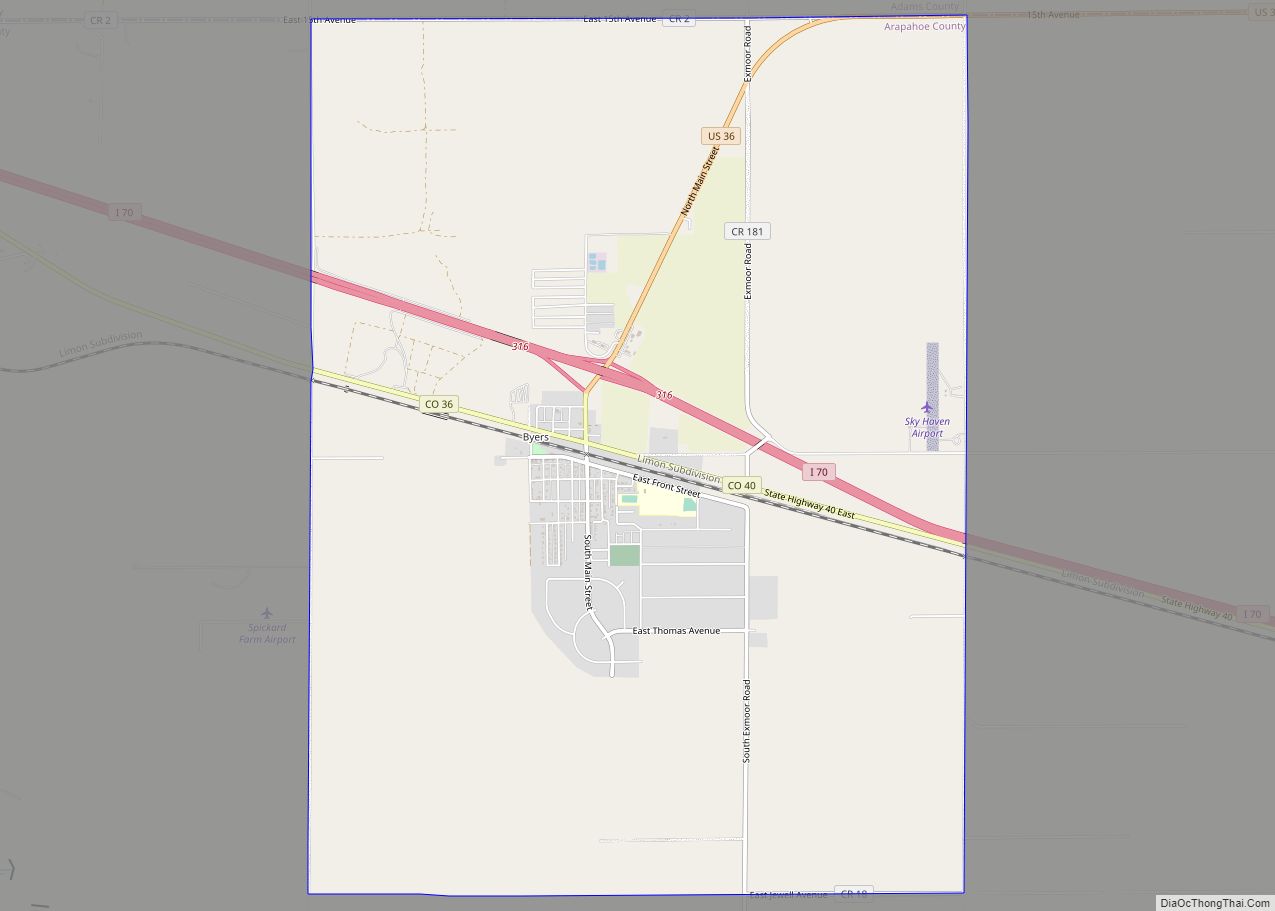 Map of Byers CDP