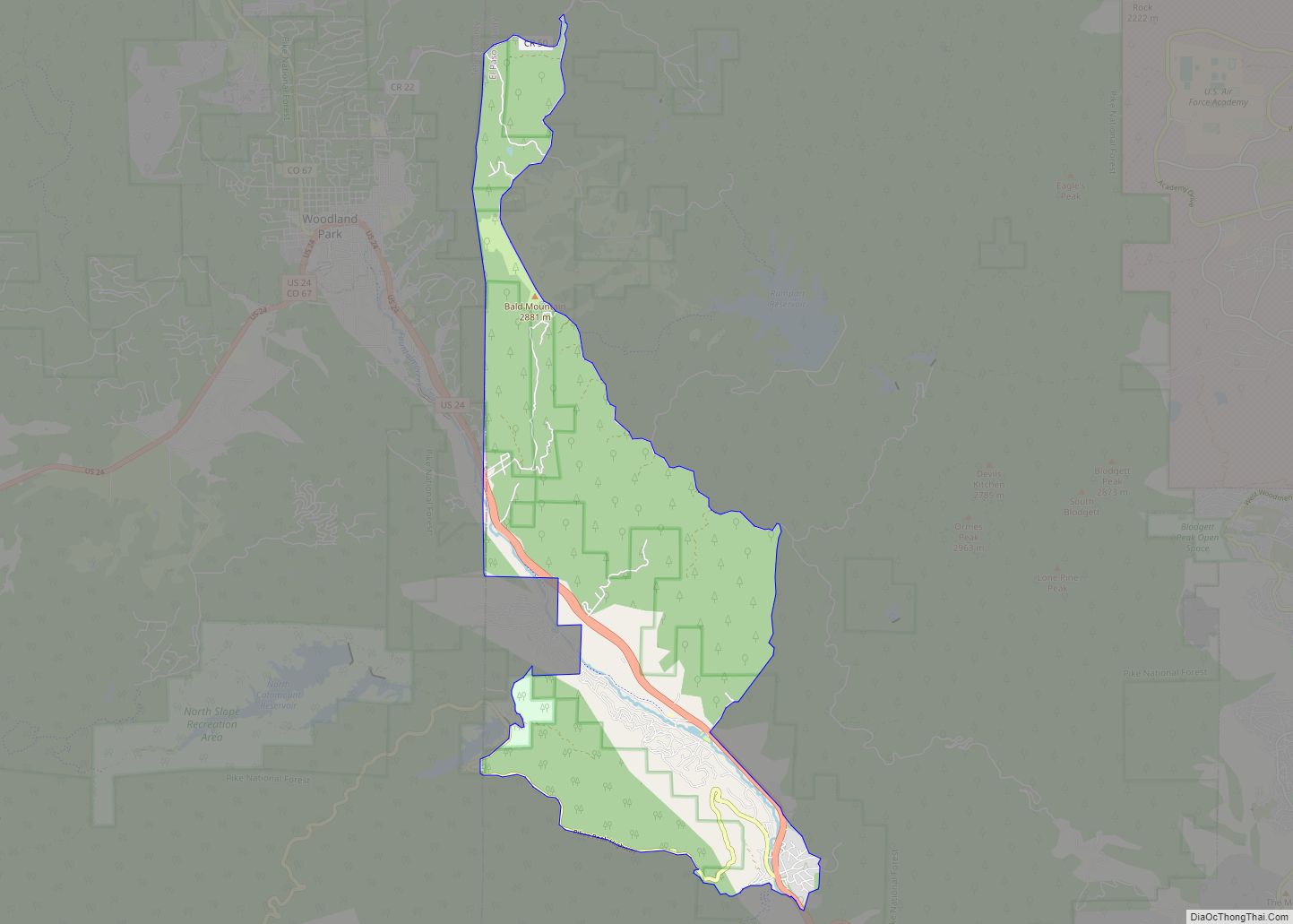 Map of Cascade-Chipita Park CDP