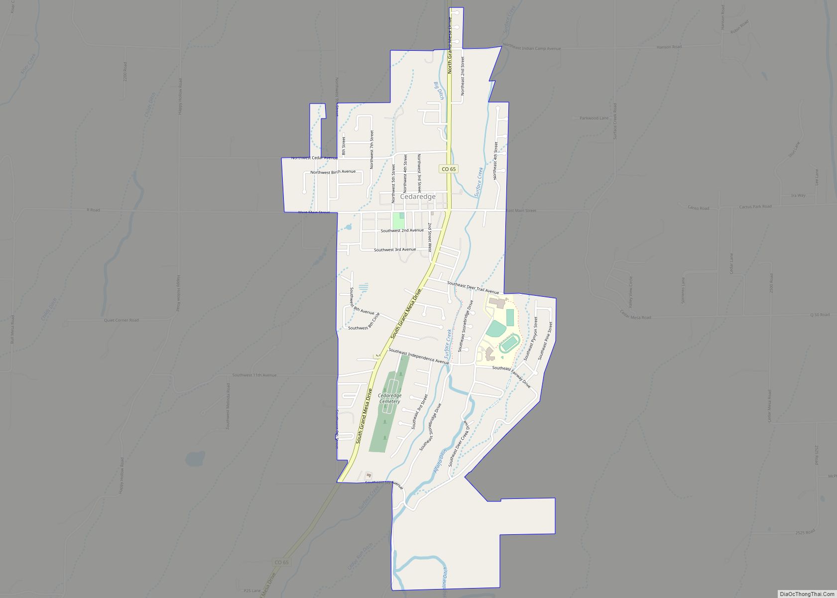 Map of Cedaredge town