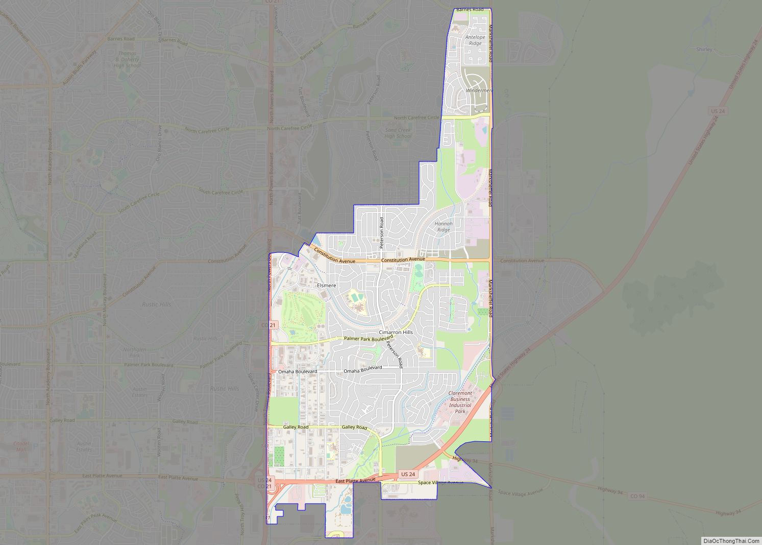 Map of Cimarron Hills CDP