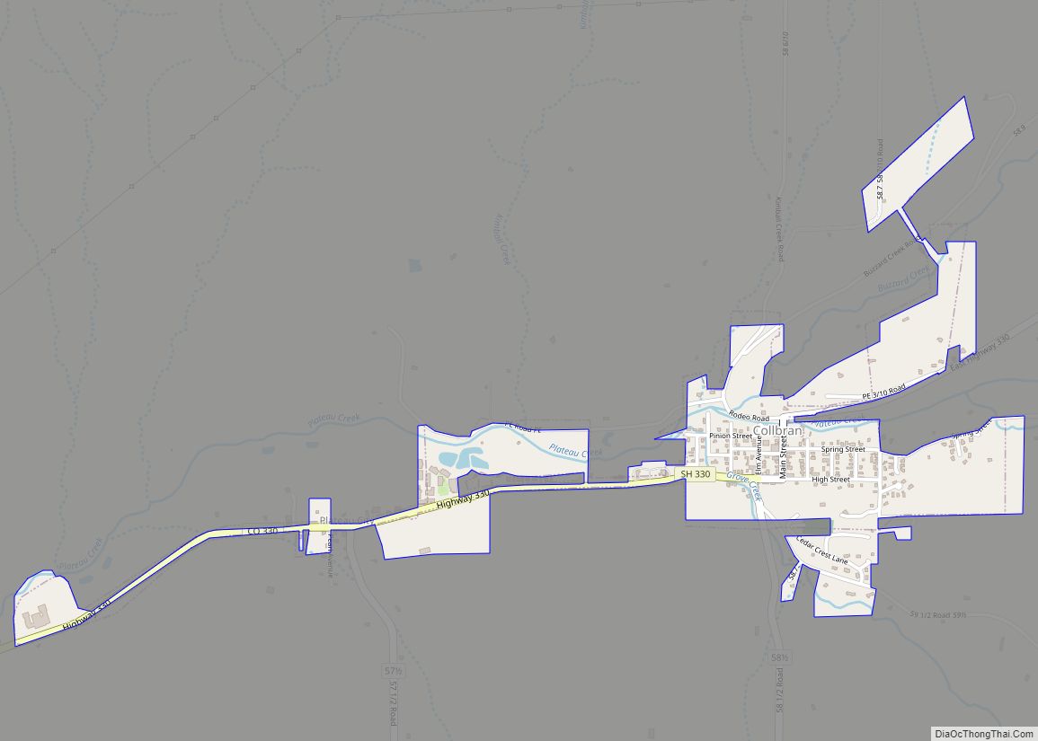 Map of Collbran town