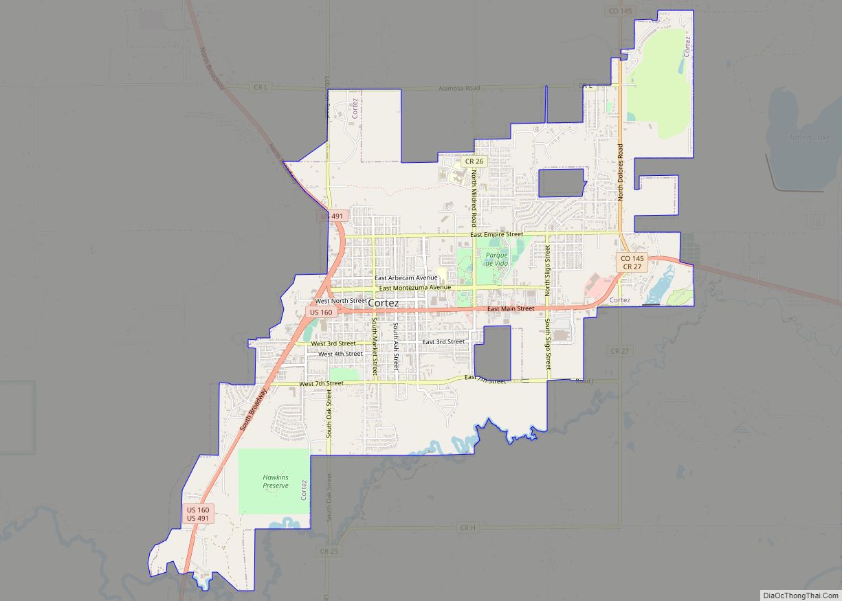 Map of Cortez city