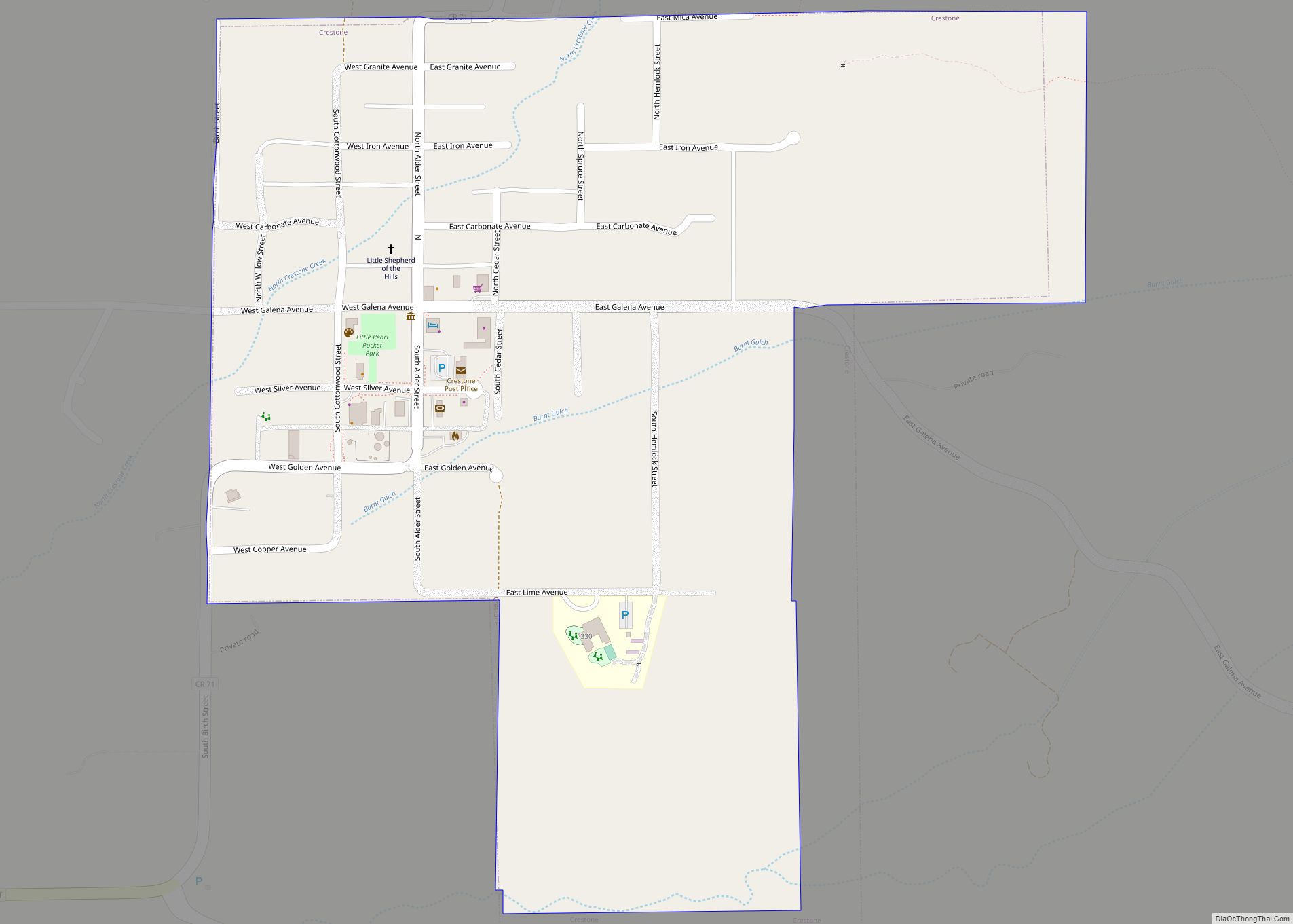 Map of Crestone town