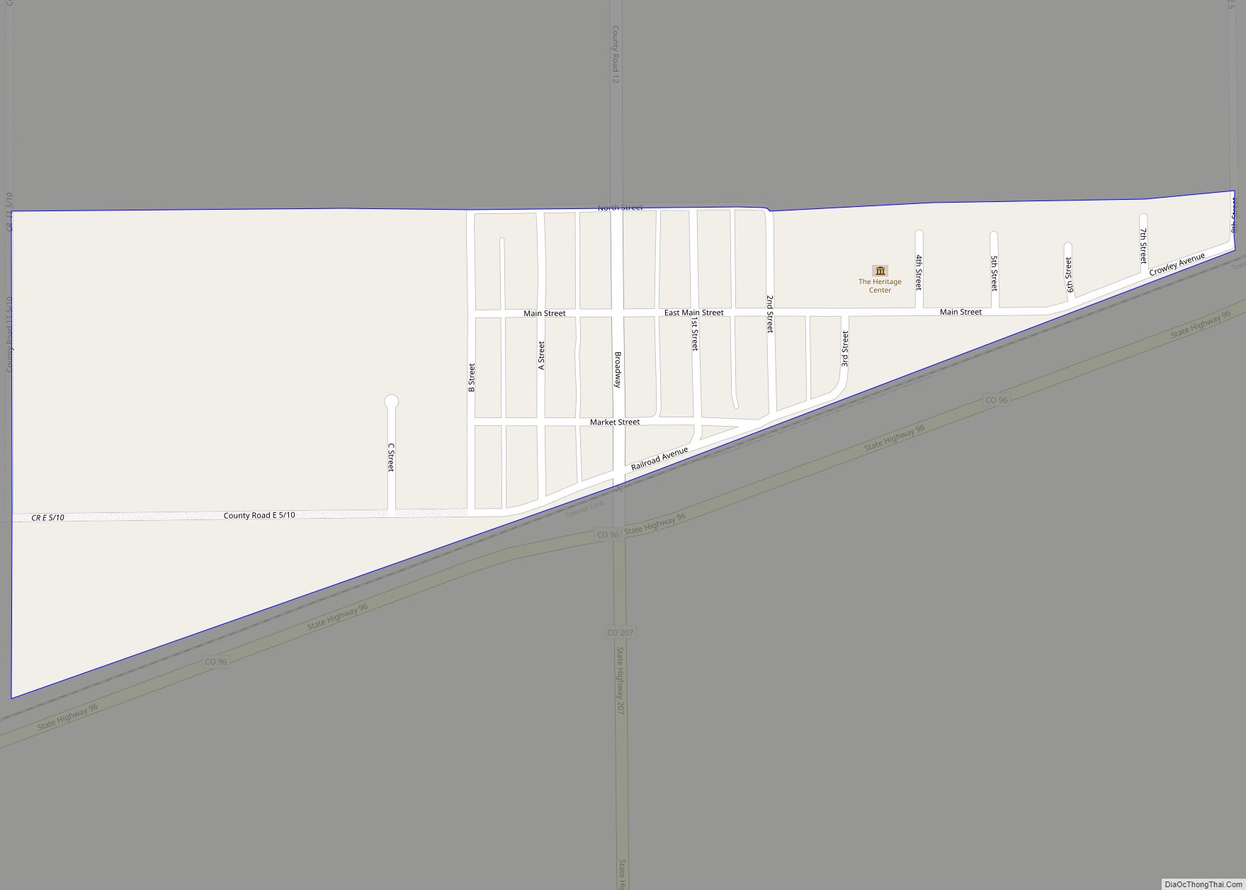 Map of Crowley town