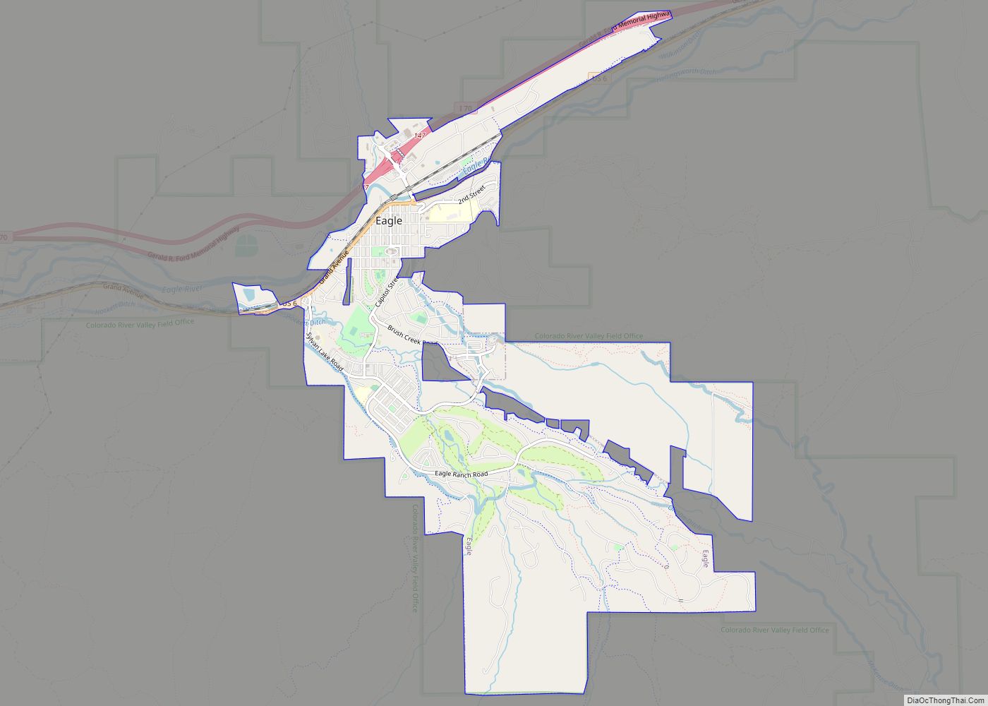 Map of Eagle town, Colorado
