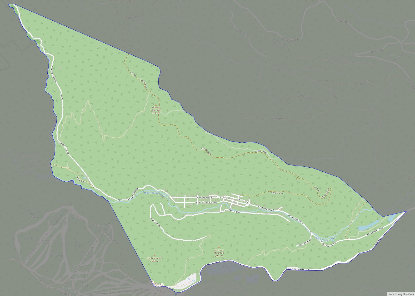 Map of Eldora CDP