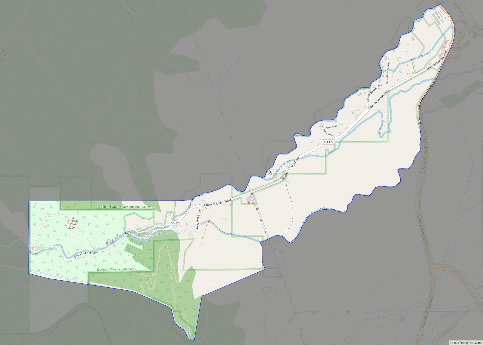 Map of Eldorado Springs CDP