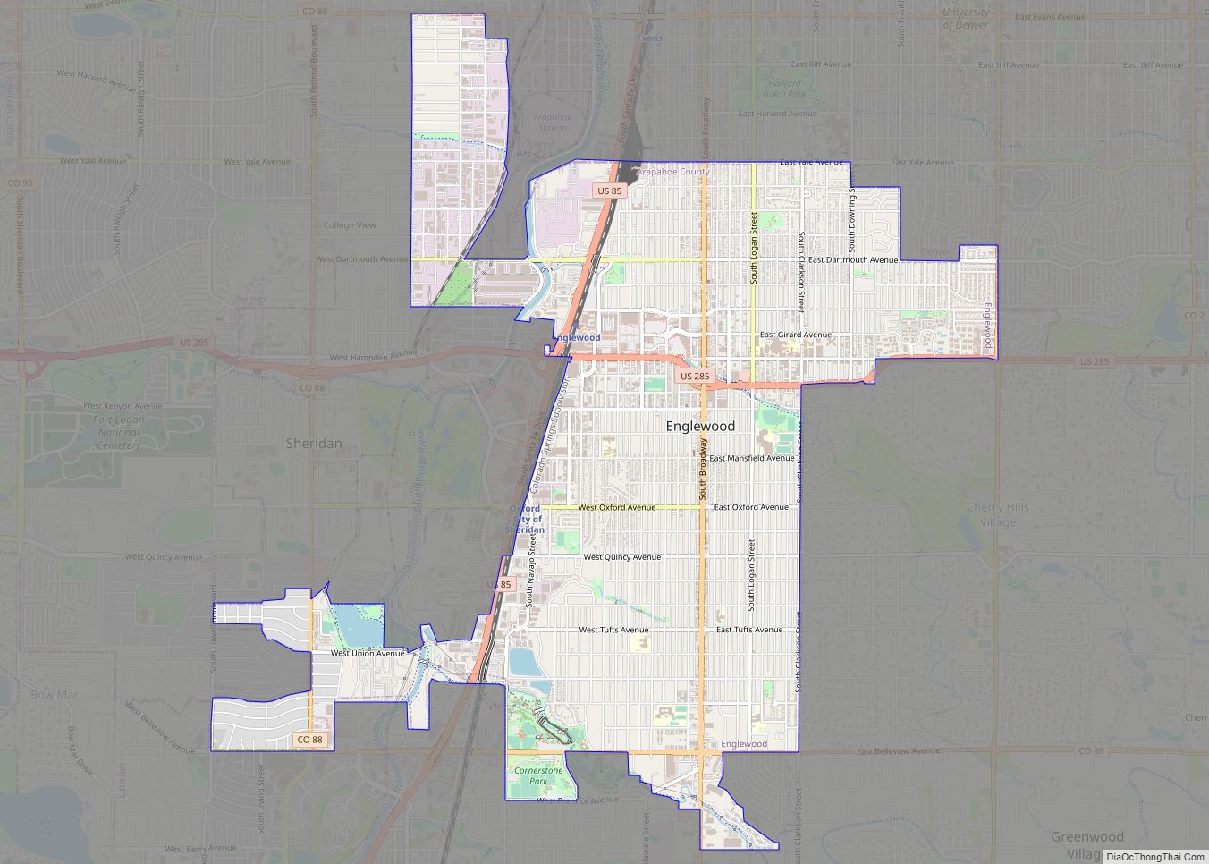 Map of Englewood city