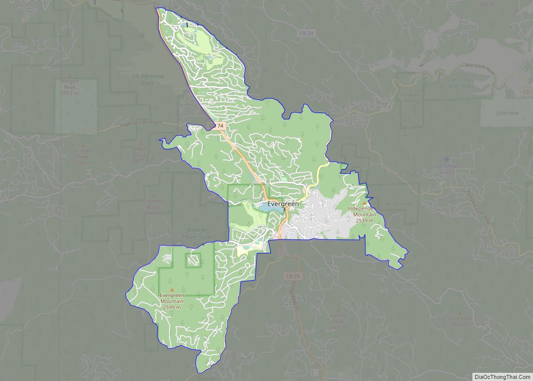 Map of Evergreen CDP, Colorado