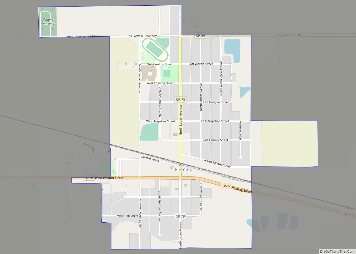 Map of Fleming town