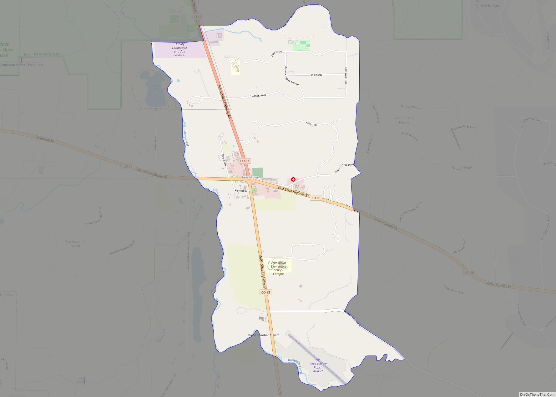 Map of Franktown CDP