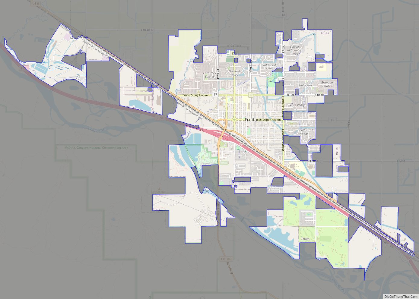 Map of Fruita city
