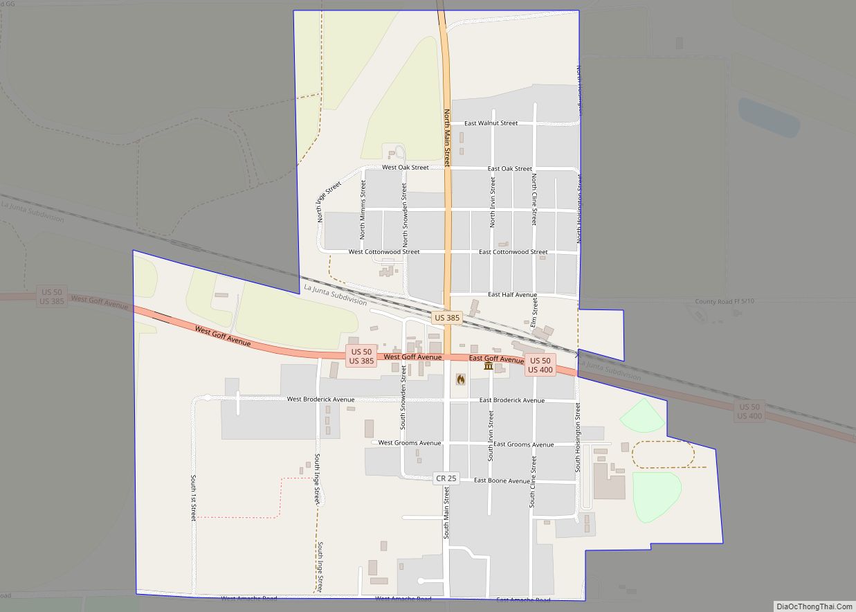 Map of Granada town, Colorado