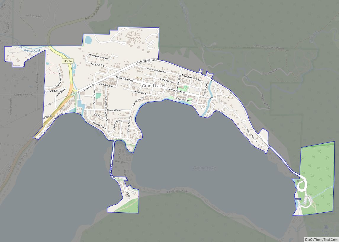 Map of Grand Lake town