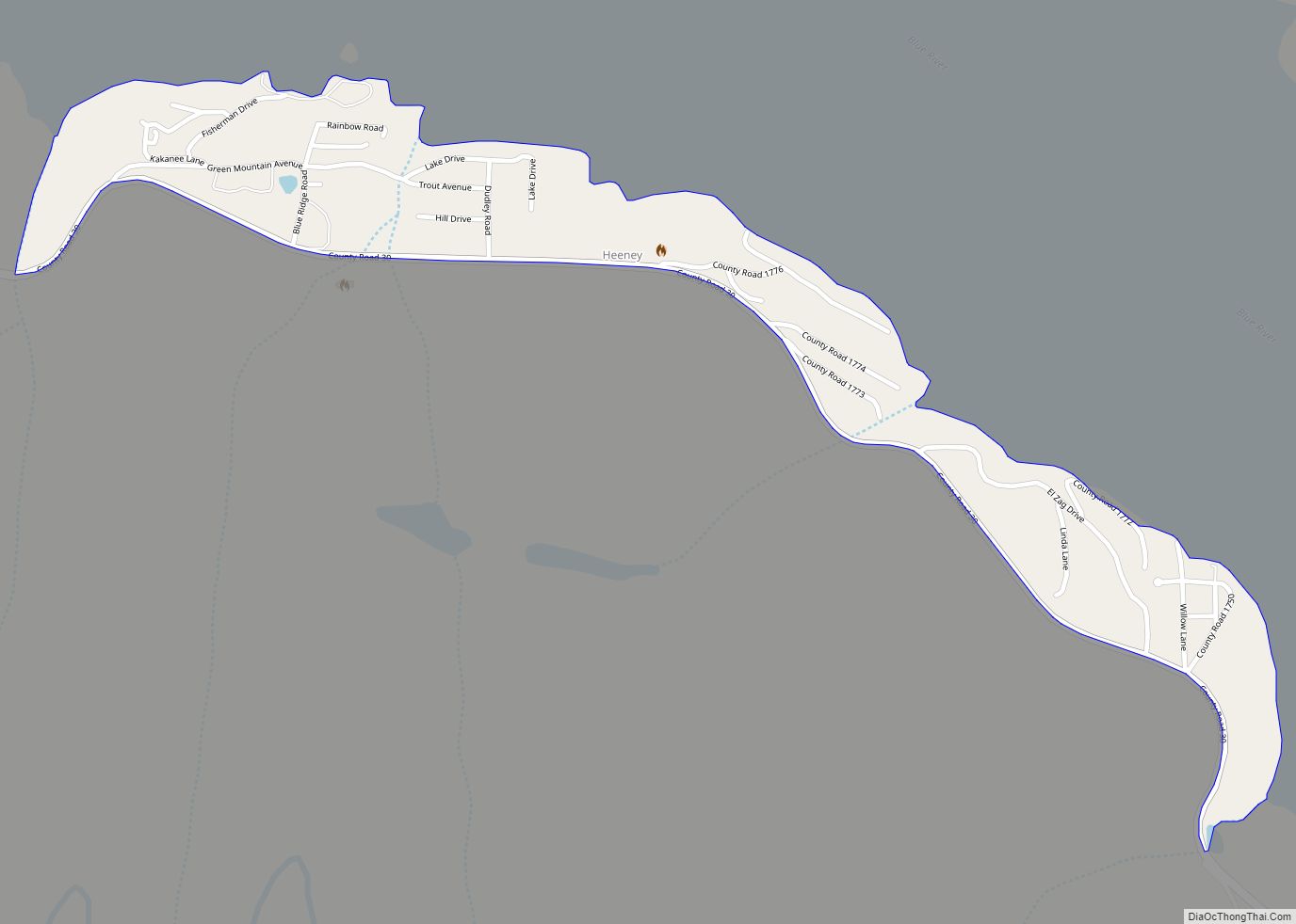 Map of Heeney CDP