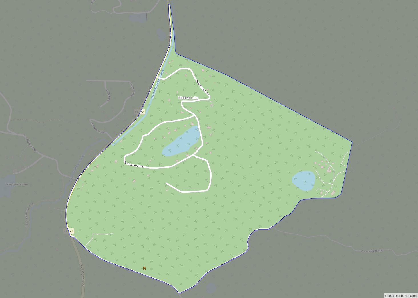 Map of Hidden Lake CDP