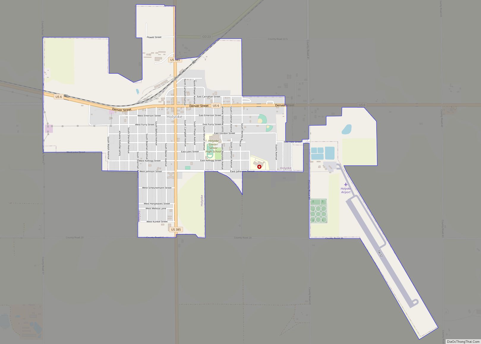 Map of Holyoke city