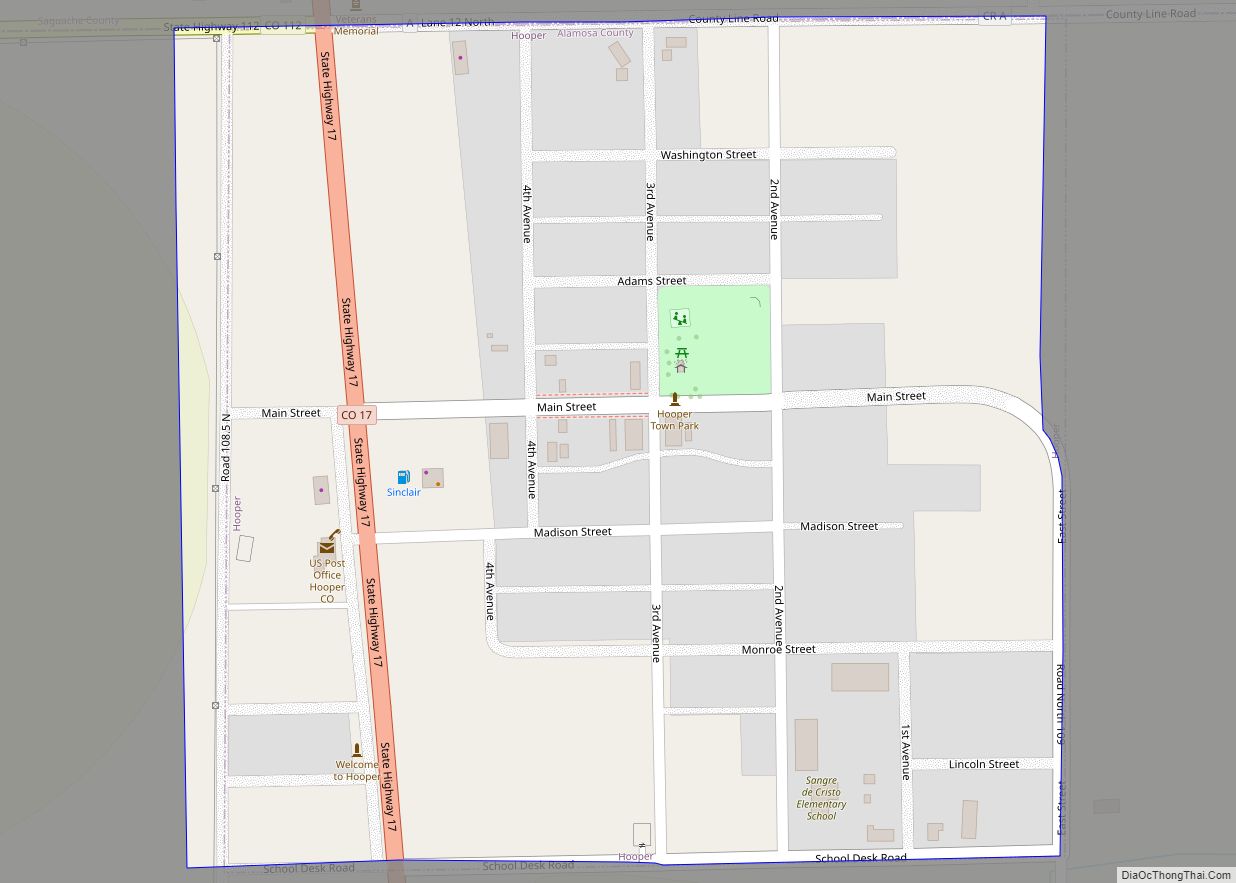 Map of Hooper town