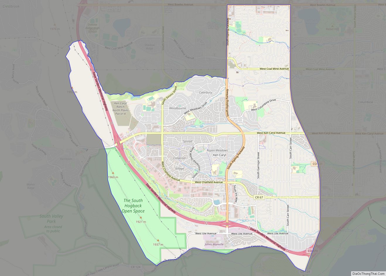 Map of Ken Caryl CDP