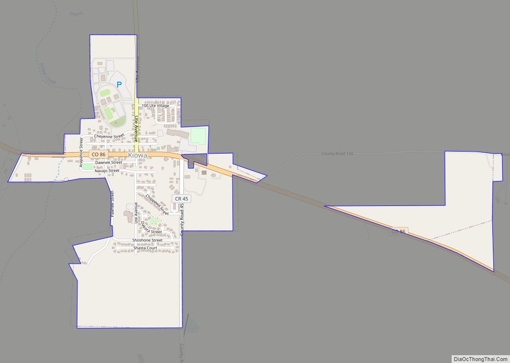 Map of Kiowa town