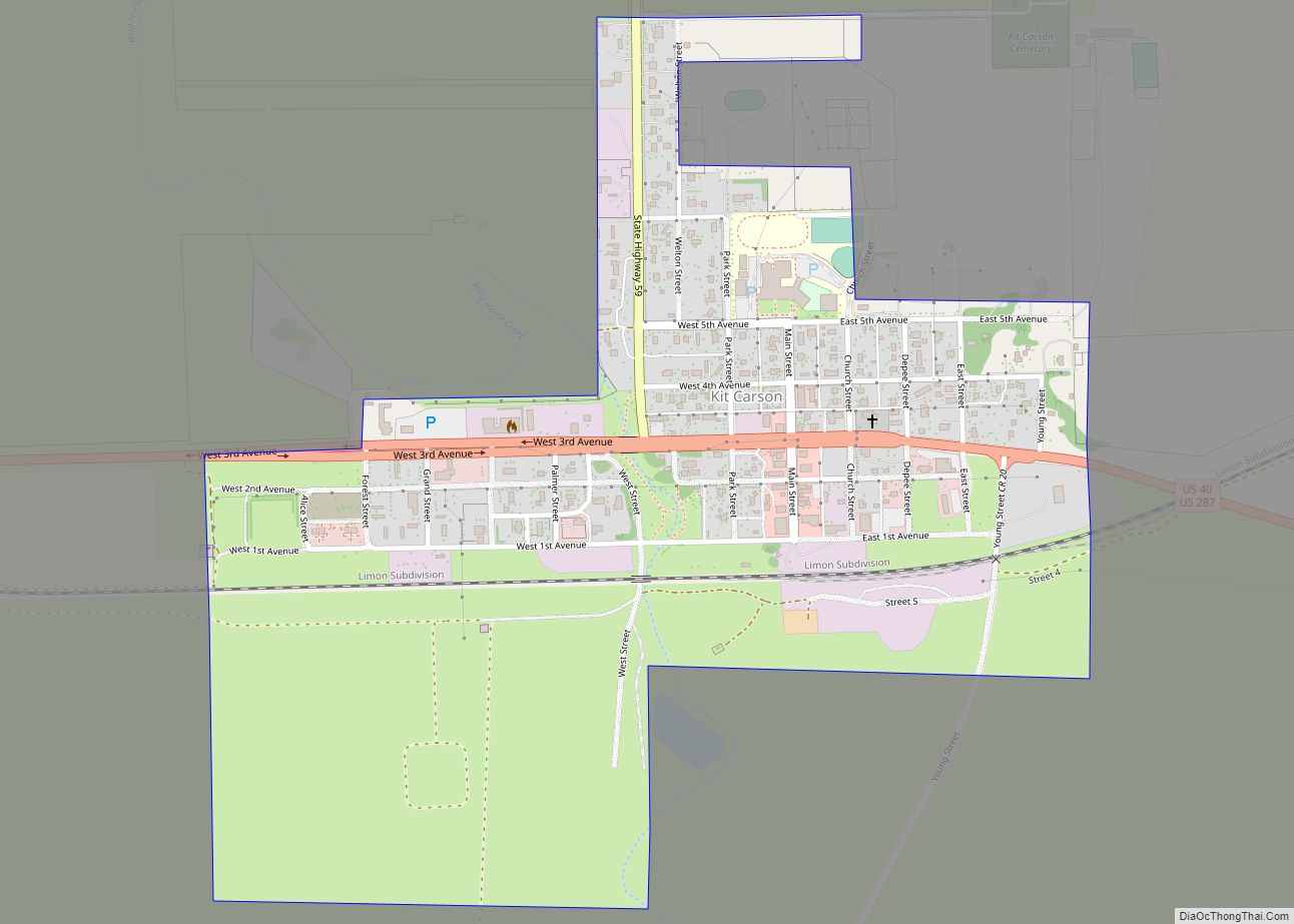 Map of Kit Carson town