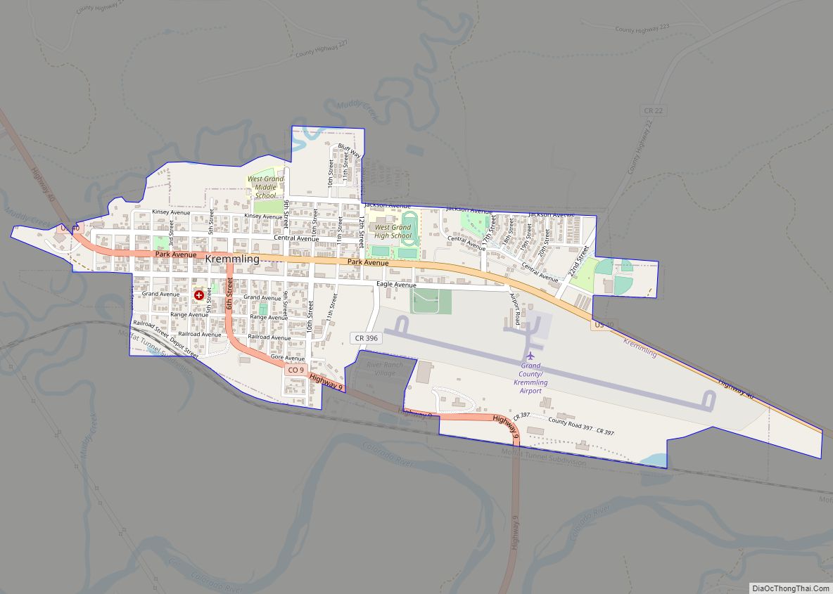 Map of Kremmling town