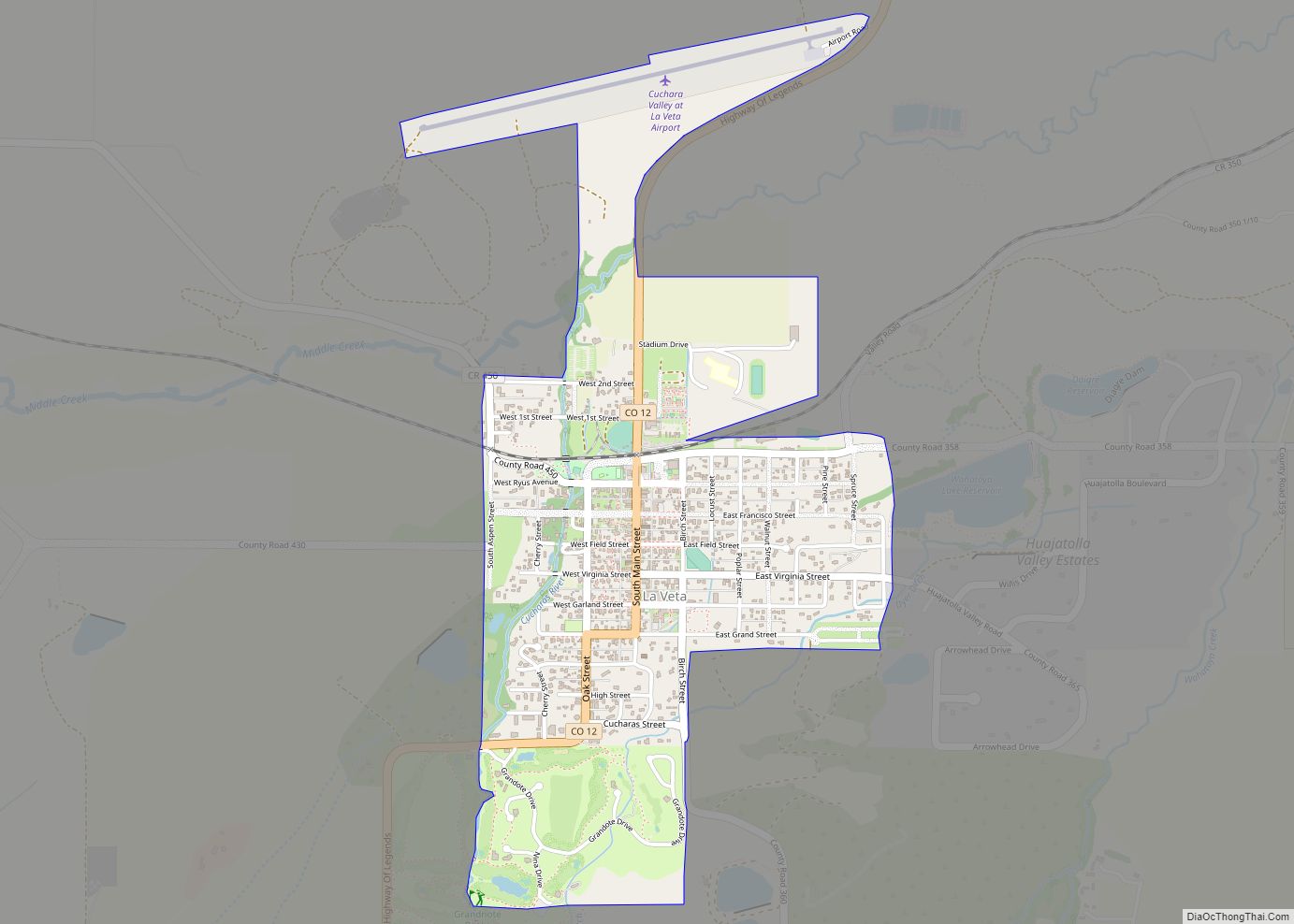 Map of La Veta town