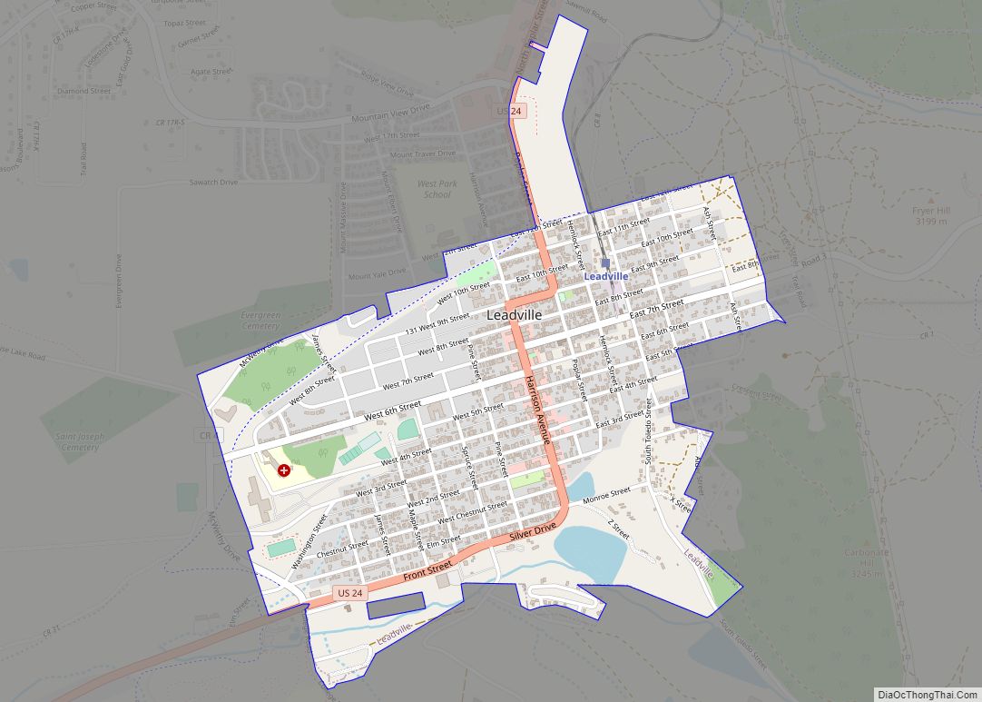 Map of Leadville city