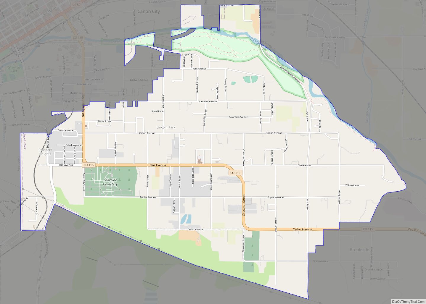 Map of Lincoln Park CDP