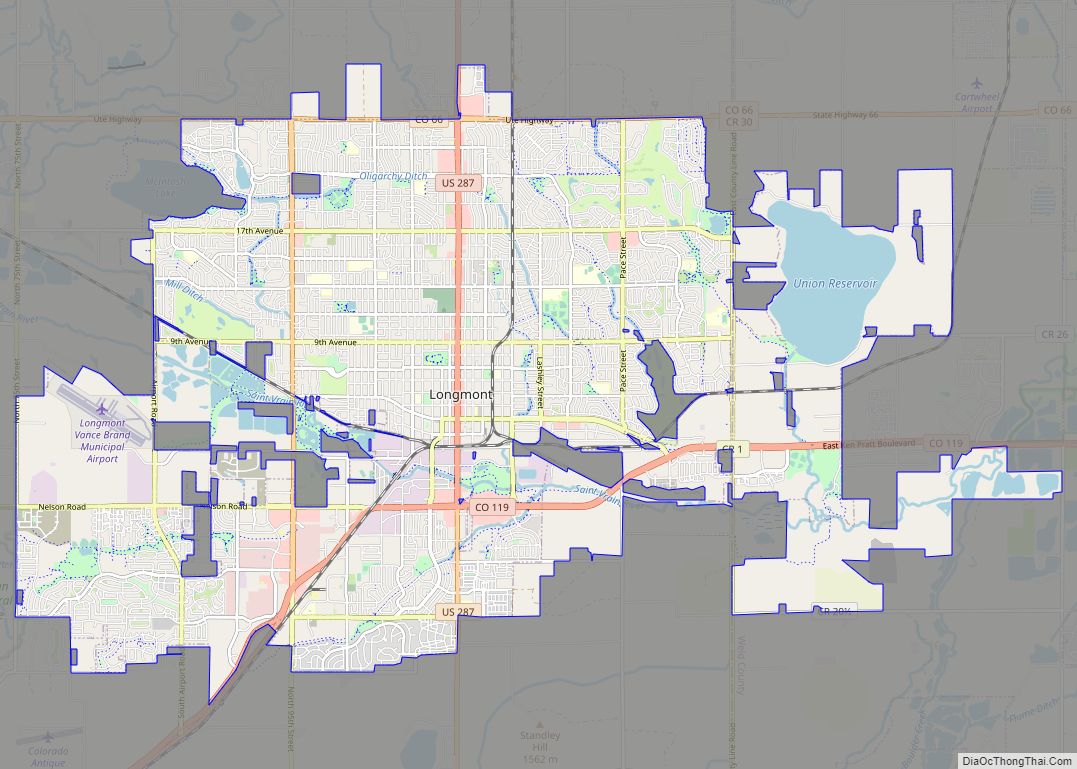 Map of Longmont city