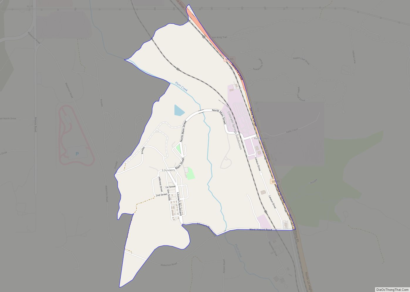 Map of Louviers CDP