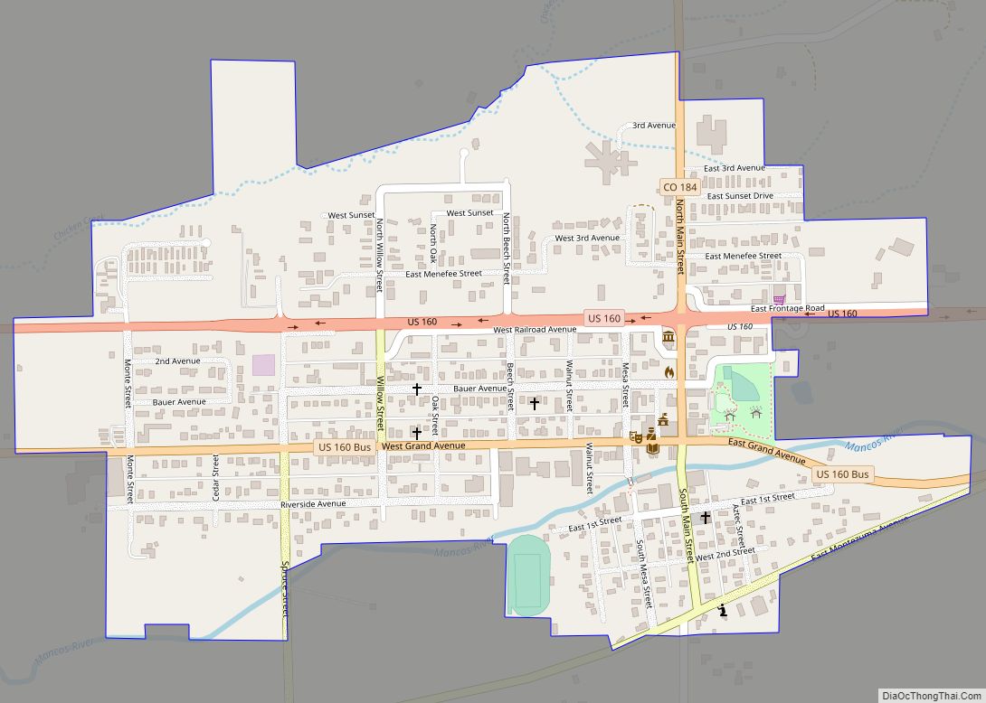 Map of Mancos town