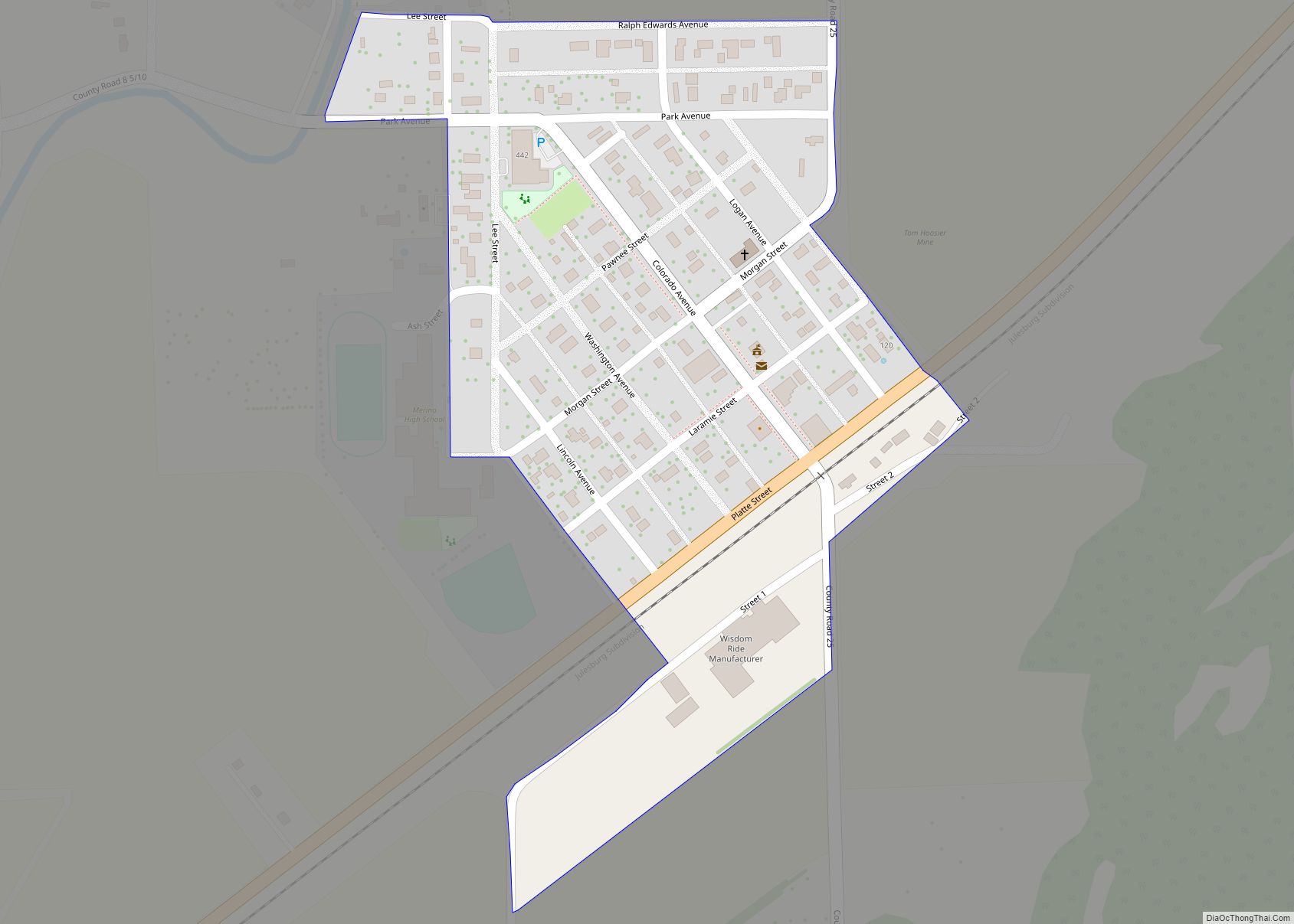 Map of Merino town