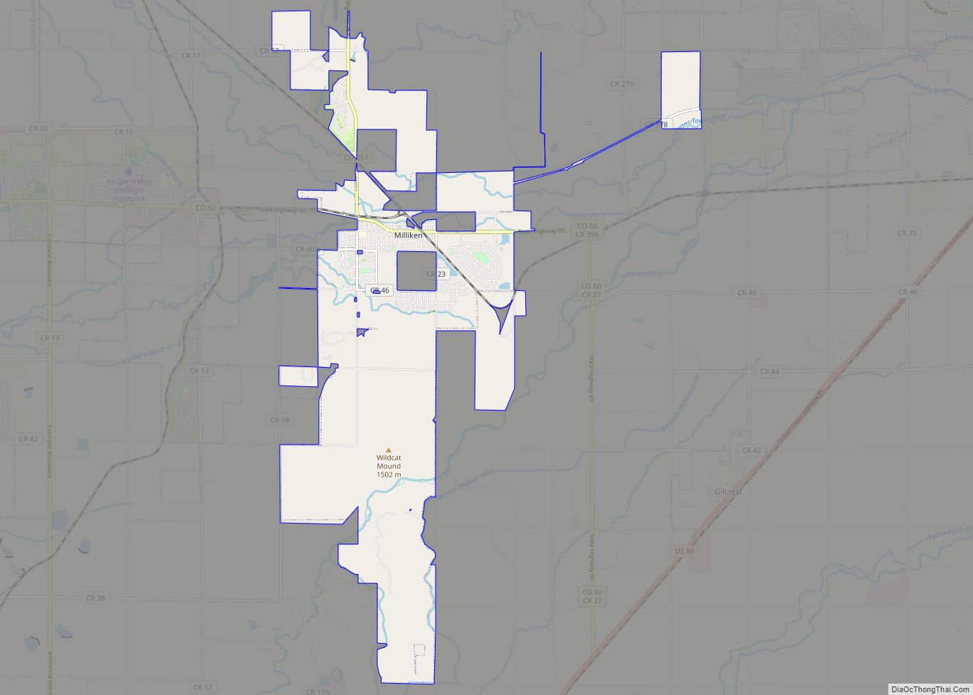 Map of Milliken town
